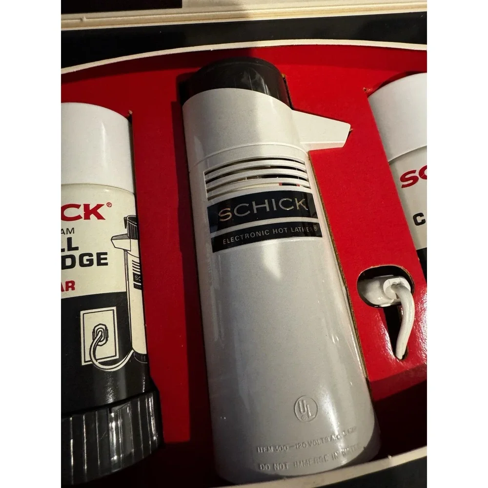 Vintage Schick Hot Lather‎ Shaving Dispenser 1971 NEW IN BOX UNTESTED COMPLETE